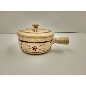 Temp-tations Tara Old World Yellow Beige Bowl Soup Crock Lid Temptations